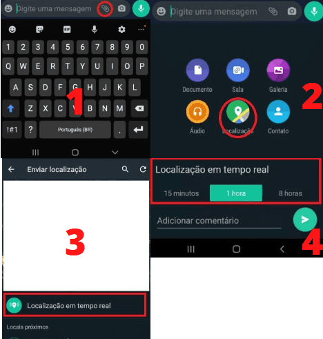 como enviar localização pelo whatsapp no android